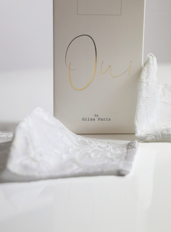 mask white lace oui by gilsa wedding